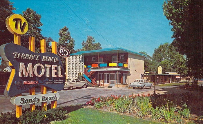 Terrace Beach Motel - Old Postcard